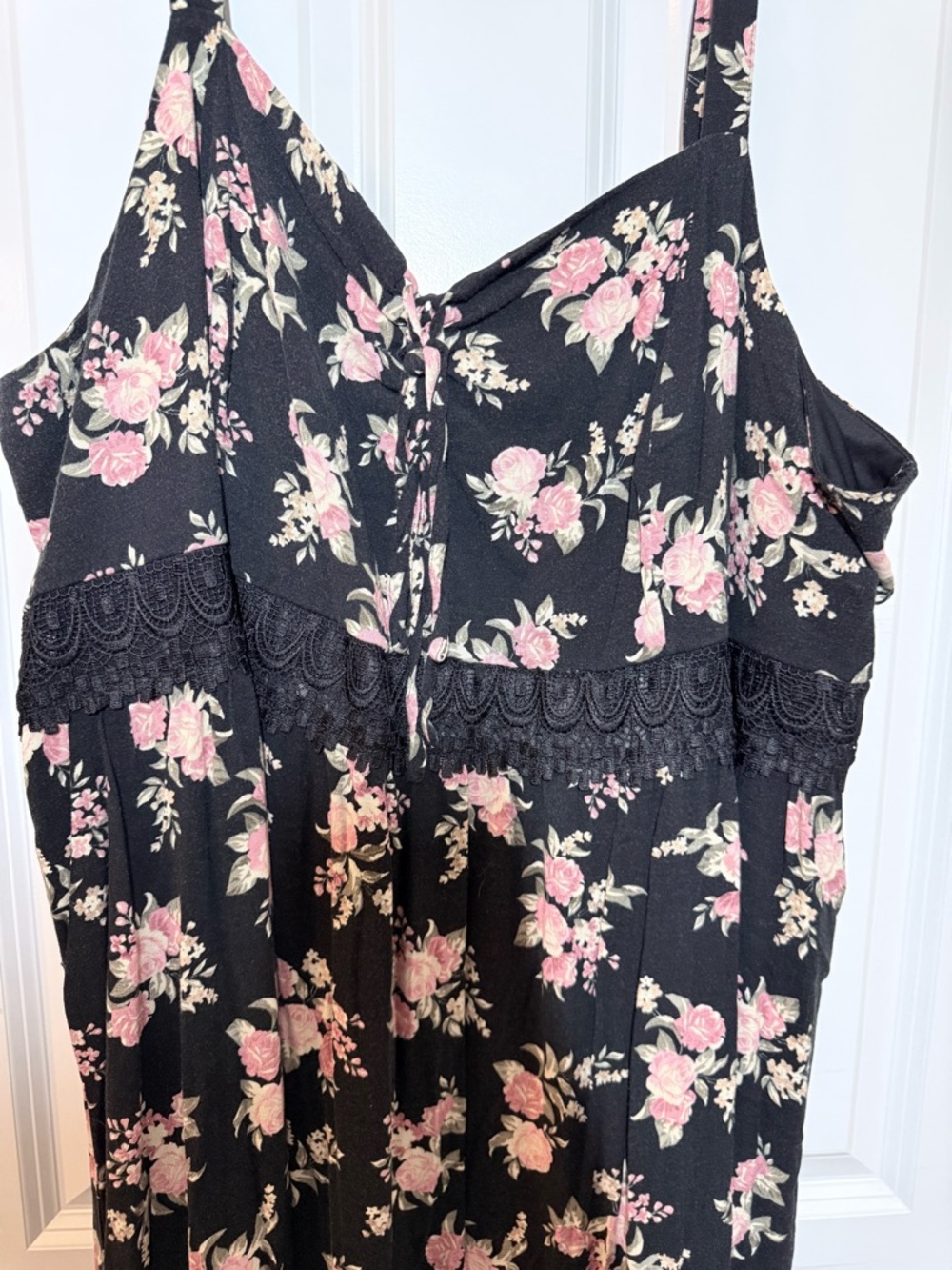 torrid Black Dress with Pink and Cream Floral Print